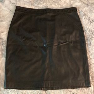 Black vegan leather pencil skirt
